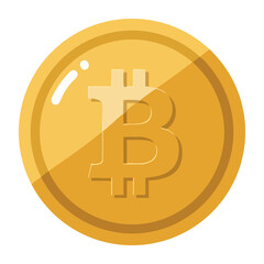 Golden Bitcoin Cryptocurrency Coin Illustration