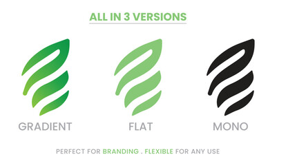 Abstract Leaf Flow Logo | Modern Eco Nature Symbol | Fresh Organic Wave Icon
