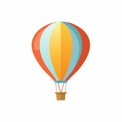 Naklejka premium Vibrant Hot Air Balloon Design Illustration, Orange, Yellow, Blue Panels