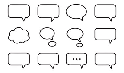 Fototapeta premium Speech Bubble Icons Set Blank Chat Box Vector Collection