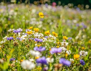 Obraz premium Vibrant wildflowers in a meadow (3)