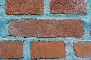 Old Brick Wall Texture Background, Red Brick Blocks Wall, Ancient Bricks Fence