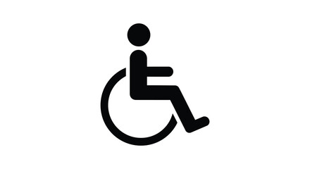 a person seated in wheelchair symbol for accessibility