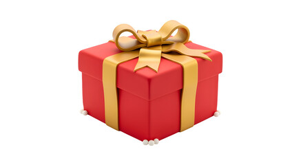 Fototapeta premium Birthday cake shaped like a gift box, isolated on white background