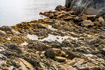 Paisaje en Cudillero, Asturias, España.