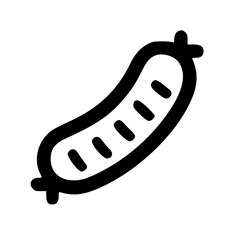 Grilled Bratwurst Sausage with Mustard – Vector Illustration

