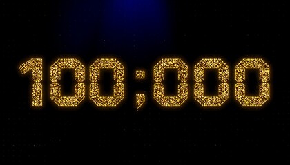 Gold glitter number display