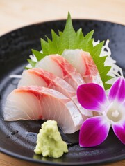 Sushi platter presentation japanese restaurant food photography indoor setting close-up shot culinary art