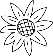 Sunflower Outline Doodle