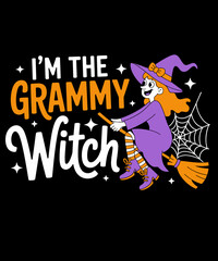 Retro I'm The Grammy Witch Funny Halloween Family Matching