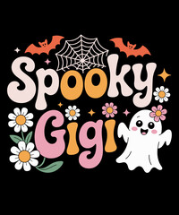 Groovy One Spooky Gigi Mama Grandma Witch Mom Halloween
