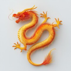 A dragon is depicted in a gold and red color scheme