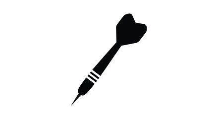 a black silhouette of a dart on white background