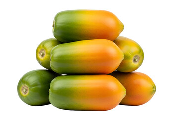 Ripe and unripe tomatoes arranged in a pyramid shape against a black background, showcasing vibrant color transitions.