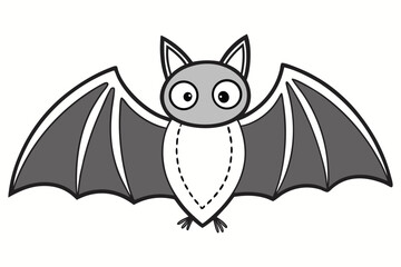 Cute Cartoon Bat Illustration – Fun Halloween Animal Clipart for Kids