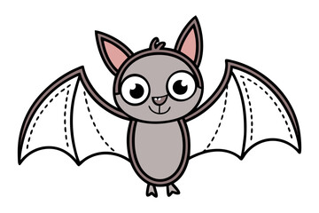 Cute Cartoon Bat Illustration – Fun Halloween Animal Clipart for Kids
