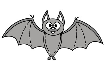 Cute Cartoon Bat Illustration – Fun Halloween Animal Clipart for Kids
