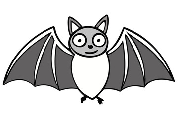 Cute Cartoon Bat Illustration – Fun Halloween Animal Clipart for Kids