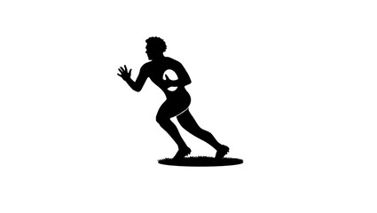 rugby symbol, black isolated silhouette