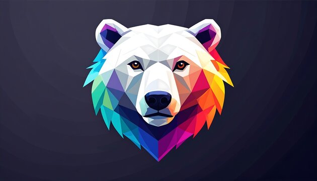 Geometric polar bear head