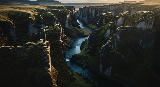 Elevated view of canyon landscape