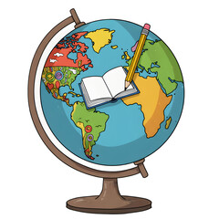 Explore the World: A Vibrant Globe Illustration for Education and Travel