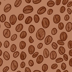 coffee beans seamless pattern
