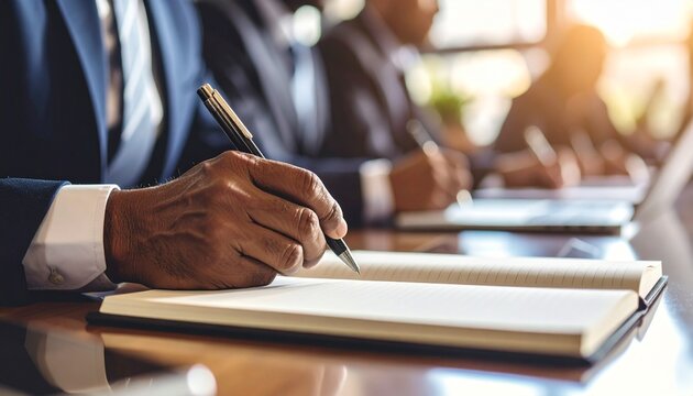 Business meeting note taking