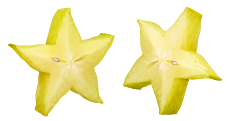 slice star fruit isolated