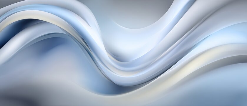 Serene Blue Gradient Background with Fluid Ribbon Curves, Aromantic Sense of Calm and Tranquility