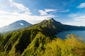 Obraz premium View from Kintamani to Mount Abang and Agung