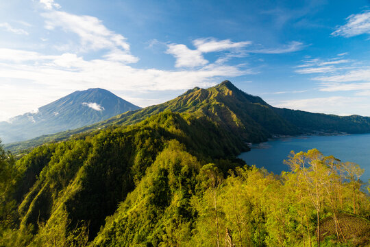 View from Kintamani to Mount Abang and Agung