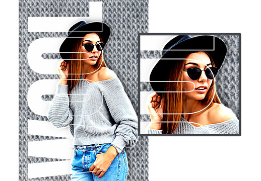 Wool Texture Text and Image Effect