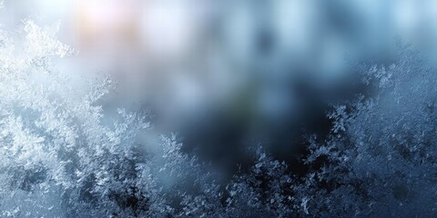 Frosted Ice and Snowy Surface Close-Up