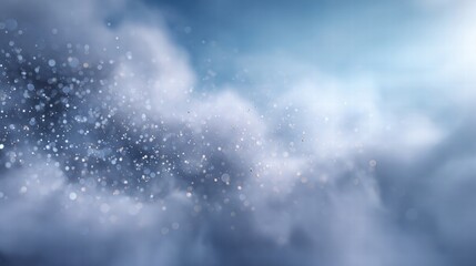 Obraz premium Dynamic Snowfall and Winter Sky Scene