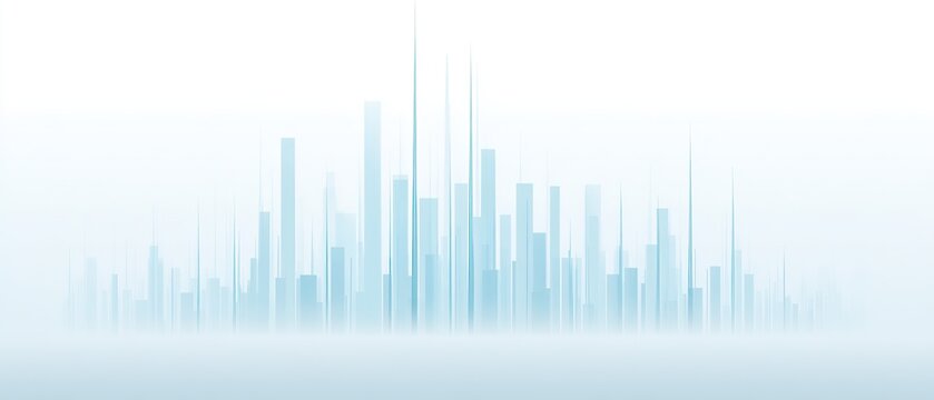 Subtle Cityscape with Light Blue Tech Business Line, Featuring Reserved Copy Space for Promotional Content