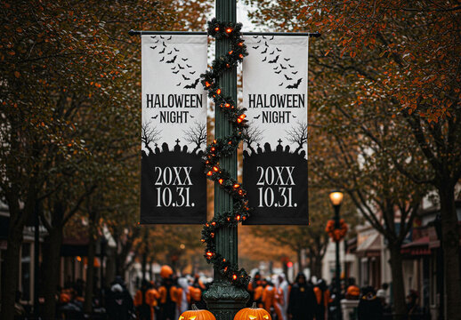 Halloween Festival Banner Mockup