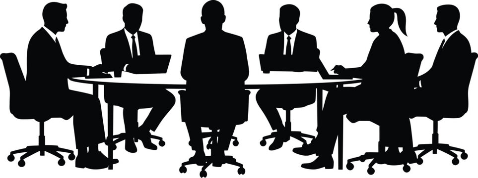 business people meeting around conference table discussing ideas