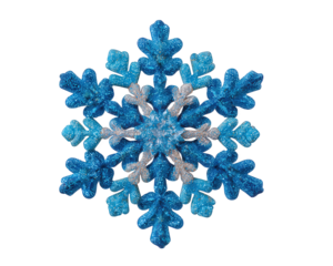 Blue snowflake glitter winter icy decorative isolated symmetrical festive holiday sparkling photorealistic cheerful seasonal cold crystal ornament detailed frozen shiny celebration Christmas New