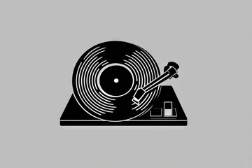 Silhouette of a record player.