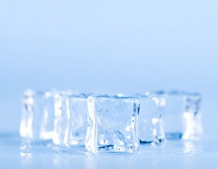 Clear ice cubes, close-up