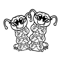 2 Caterpillar middle finger insult sunglasses team two cheeky bad boys friends