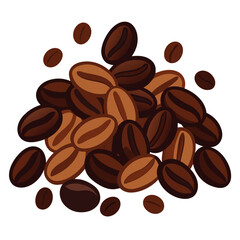 Pile of Coffee Beans Freshly Roasted for Brewing