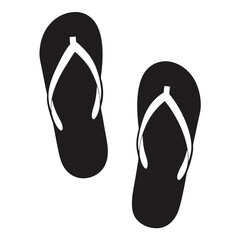 A Pair of Flip Flops in Black and White Summer Footwear