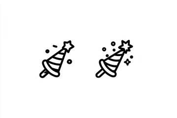 Simple outline illustration of a party popper.