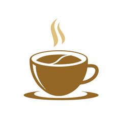 Minimalist Coffee Cup Illustration Freshly Brewed Aroma