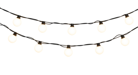 Set of Glowing String Lights with Spherical Bulbs, Perfect for Decorating Holidays, Parties, and Outdoor Spaces.

