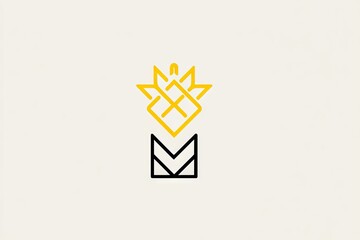 Abstract design featuring a crown-like shape atop a stylized base.
