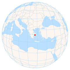 Location Map of Vyron in Greece