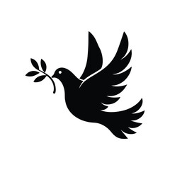 Peace Dove Flying with Olive Branch Symbol of Hope and New Beginnings Artistic Vector